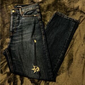 Old Navy EXTRA HIGH-RISE SKY-HÍ STRAIGHT SECRET SMOOTH POCKETS size 8